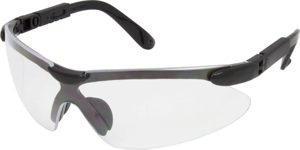 Wrap Around Protective Eye Wear with Adjustable Articulating Temple – 144 Pairs / Case Black