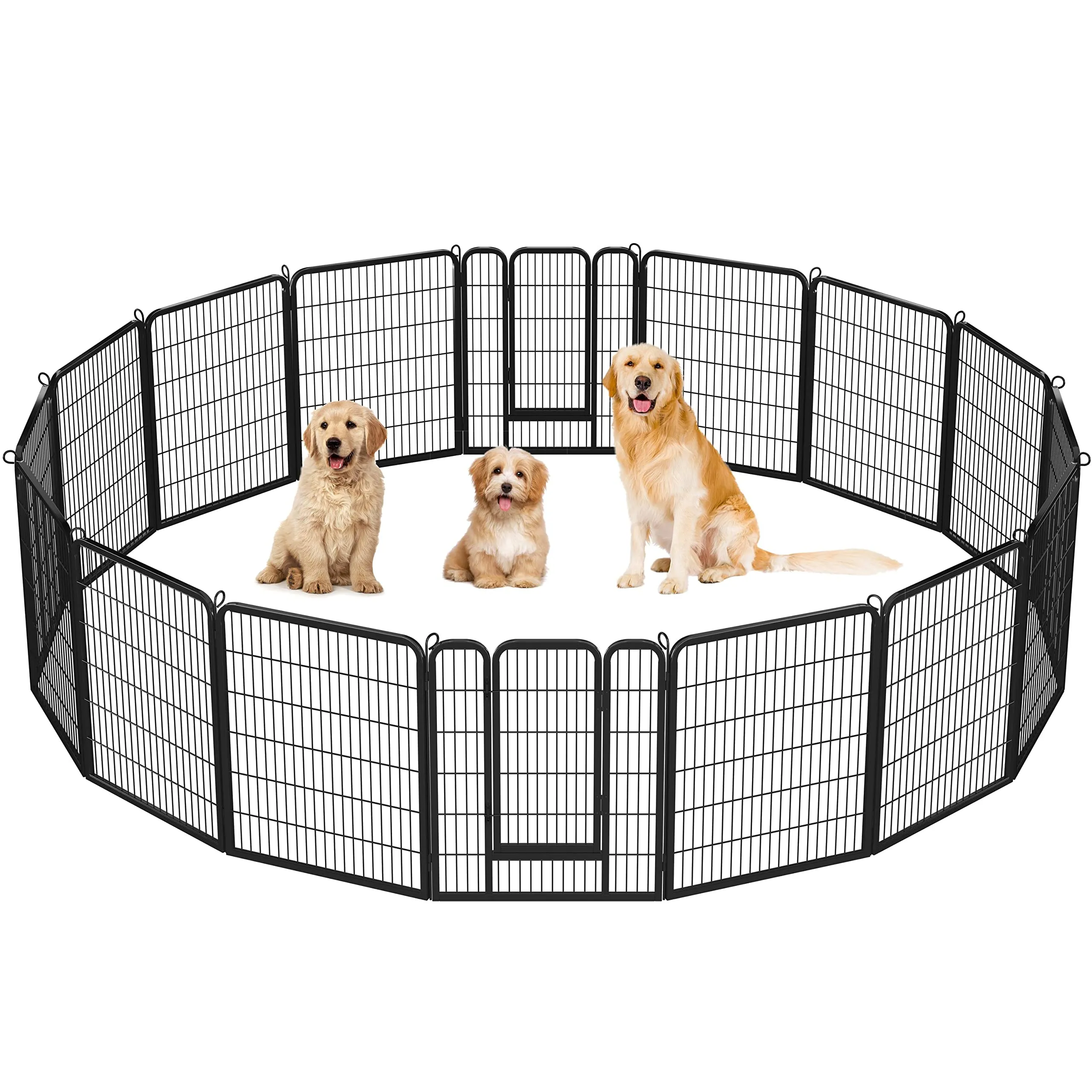 Yaheetech Dog Playpen Outdoor 40 inch 16 Panels Indoor Dog Fence Metal Dog Pen Heavy Duty Pet Exercise Pen for RV/Camping/Garden - new