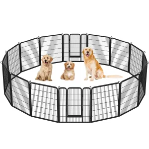 Yaheetech Dog Playpen Outdoor 40 inch 16 Panels Indoor Dog Fence Metal Dog Pen Heavy Duty Pet Exercise Pen for RV/Camping/Garden - new