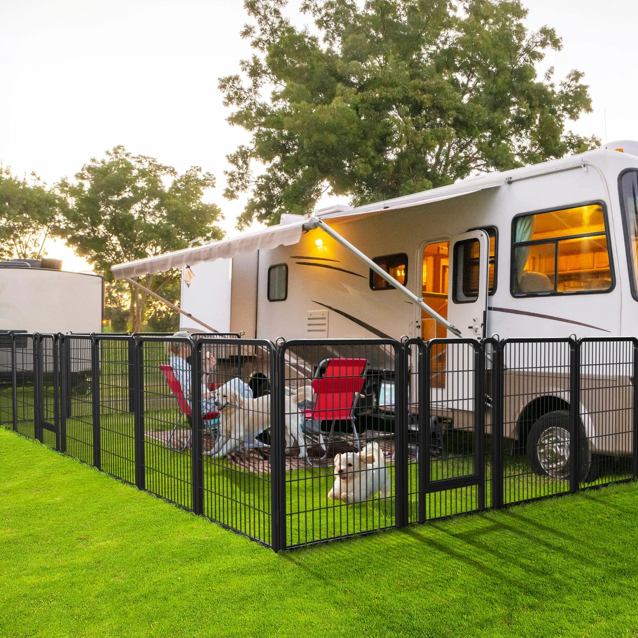 Yaheetech Dog Playpen Outdoor 40 inch 16 Panels Indoor Dog Fence Metal Dog Pen Heavy Duty Pet Exercise Pen for RV/Camping/Garden - new